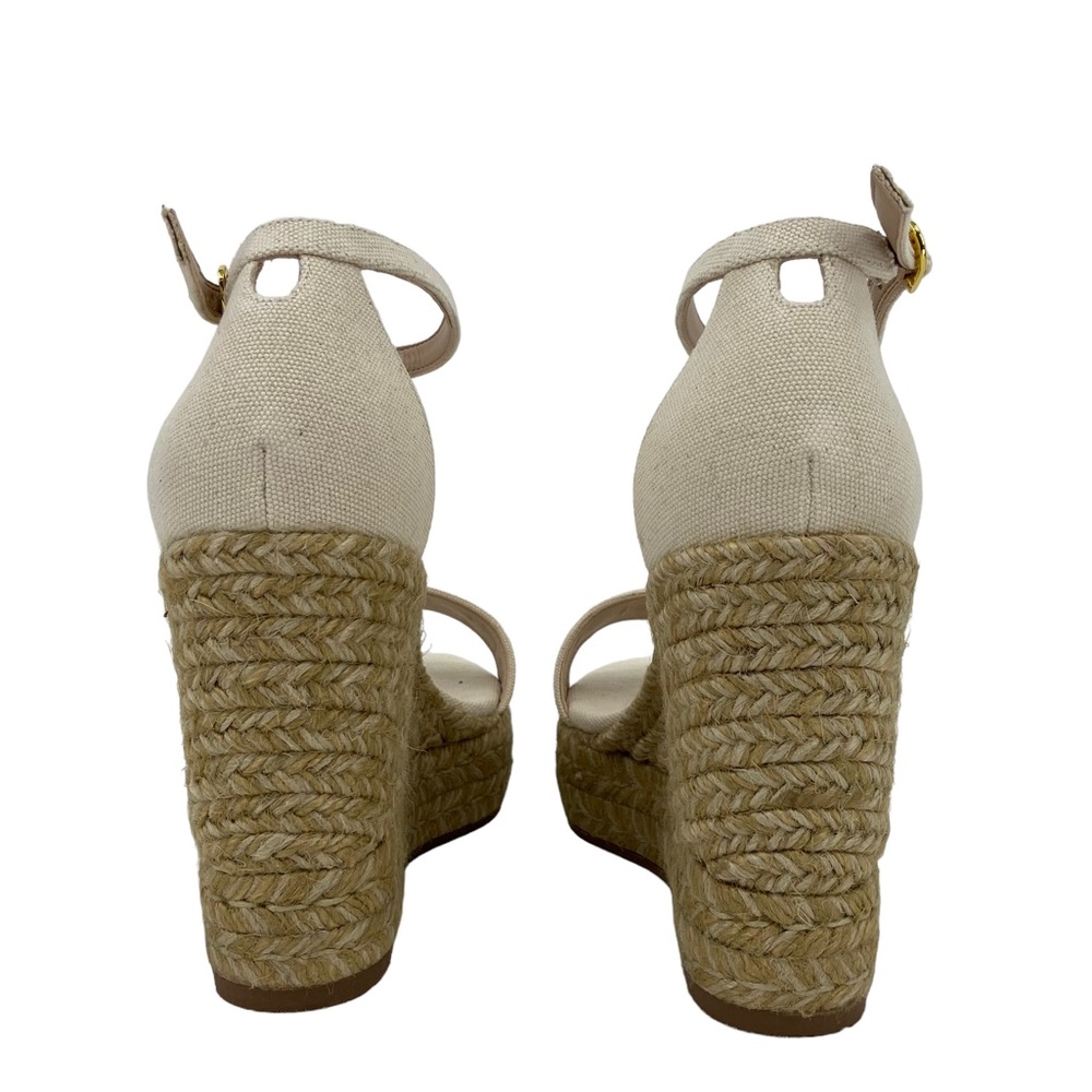 Stuart Weitzman Floria Wedge Platform Espadrille Sandals in Natural Wide Sizes - Picture 8 of 14